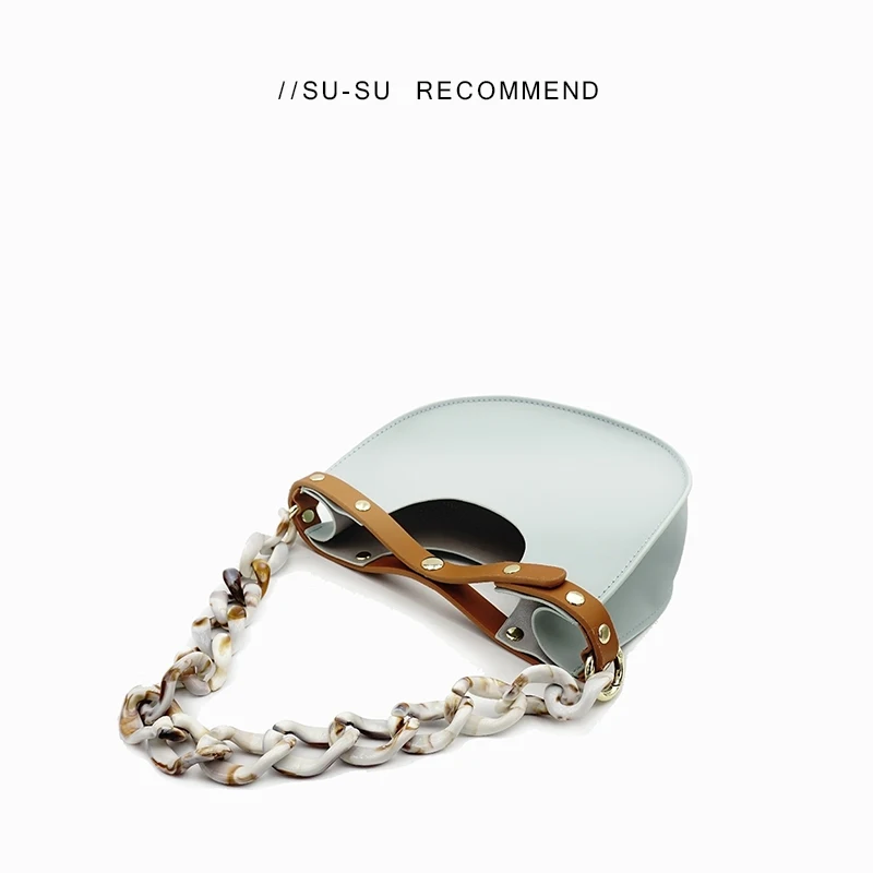 Брендовая акриловая цепь полукруглая седельная сумка искусственная кожа