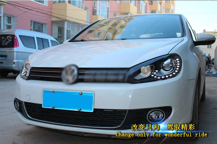 Для VW golf 6 MK6 Gti R20 фары 2009-2013 для golf 6 светодиодный прожектор DRL bi xenon объектив Hid светодиодный фонарь для парковки