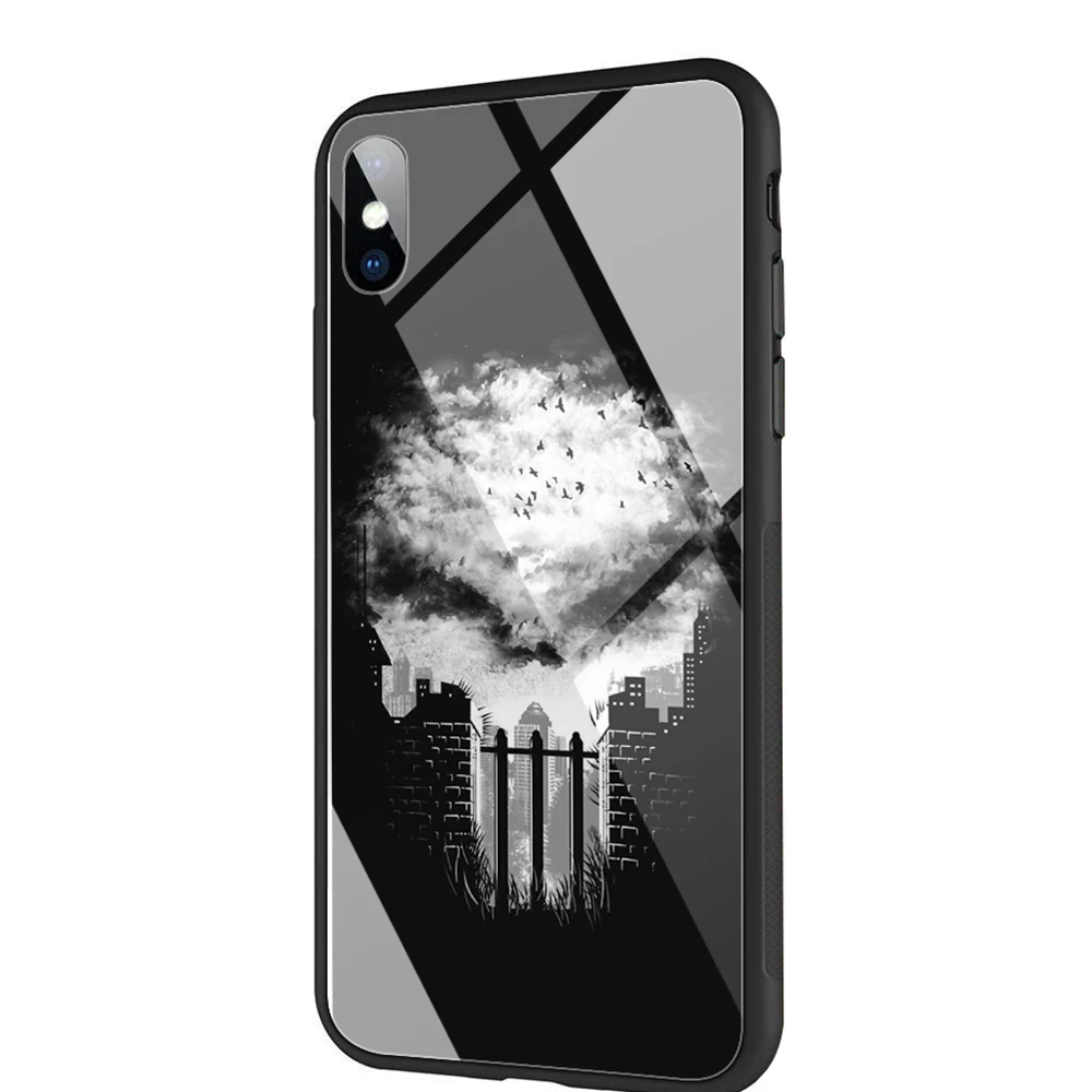 TG4 YIMAOC Marvel Каратель чехол из закаленного стекла для iPhone 11 Pro XS MAX XR X 8 7 6 6S Plus - Цвет: TG4