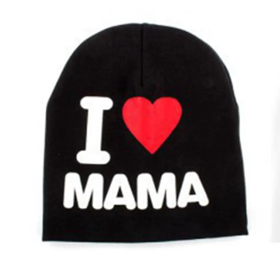 Baby Hat I Love MAMA and PAPA Warm Knit Boy Girl Child Newborn Cotton Caps Spring Black White Gray Soft | Детская одежда и обувь