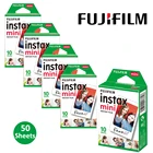 Подлинная 50 ШТ. Пленка Fujifilm Instax Mini 8  для Fuji instax Mini 8 7 7s 8s 9 90 25 50s Share SP-1 Фотоаппарат моментальной печати фотографии Белый Край 3 дюймов широкий фильм