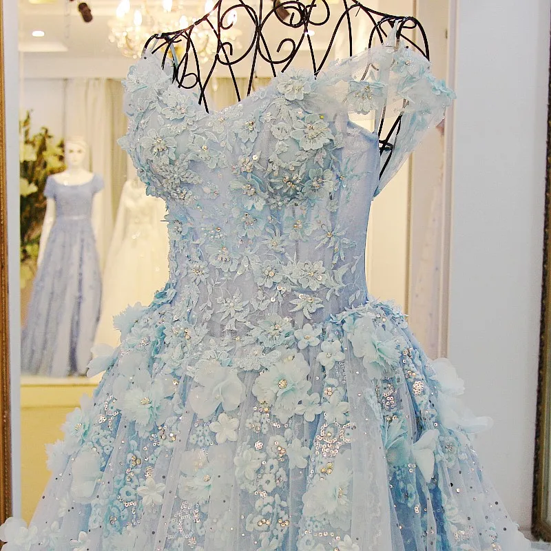 LS65321 лаванда бисером вечерние платья кристалл с плеча бальное платье корсет