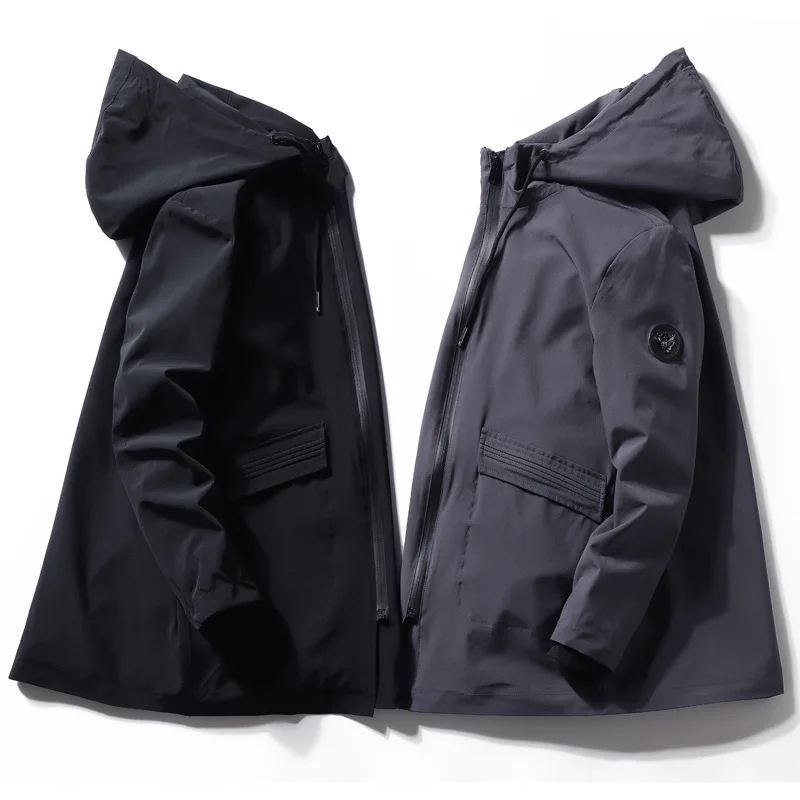 Большие размеры 4XL 5XL 6XL 7XL 8XL Мужская модная куртка с капюшоном и воротником