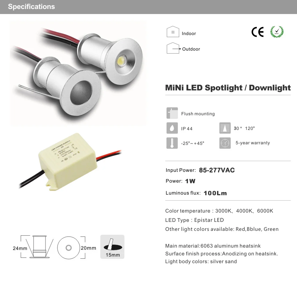 Мини-Светодиодный точечный светильник встроенный внутренний декоративный вырез