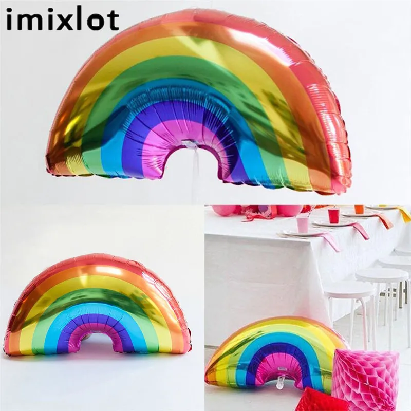 Imixlot Rainbow Unicorn Helium Foil воздушный шарик на день рождения ребенка принадлежности для