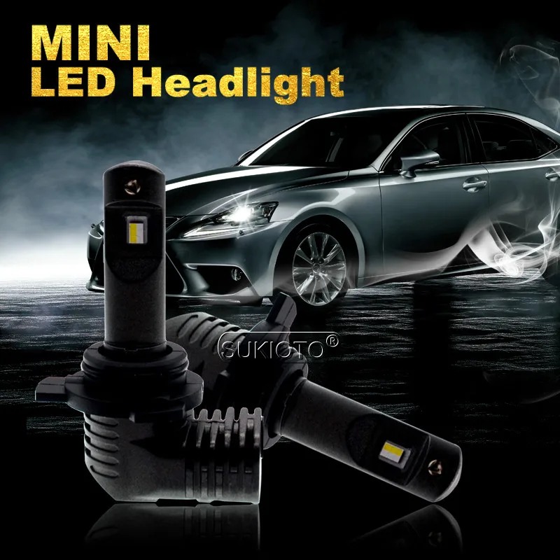 SUKIOTO 2 шт. 1:1 дизайн 9012 HIR2 LED Мини H7 H11 H8 H16JP 9005 9006 6000K 35 Вт 5200lm Автомобильные светодиодные фары противотуманные лампы