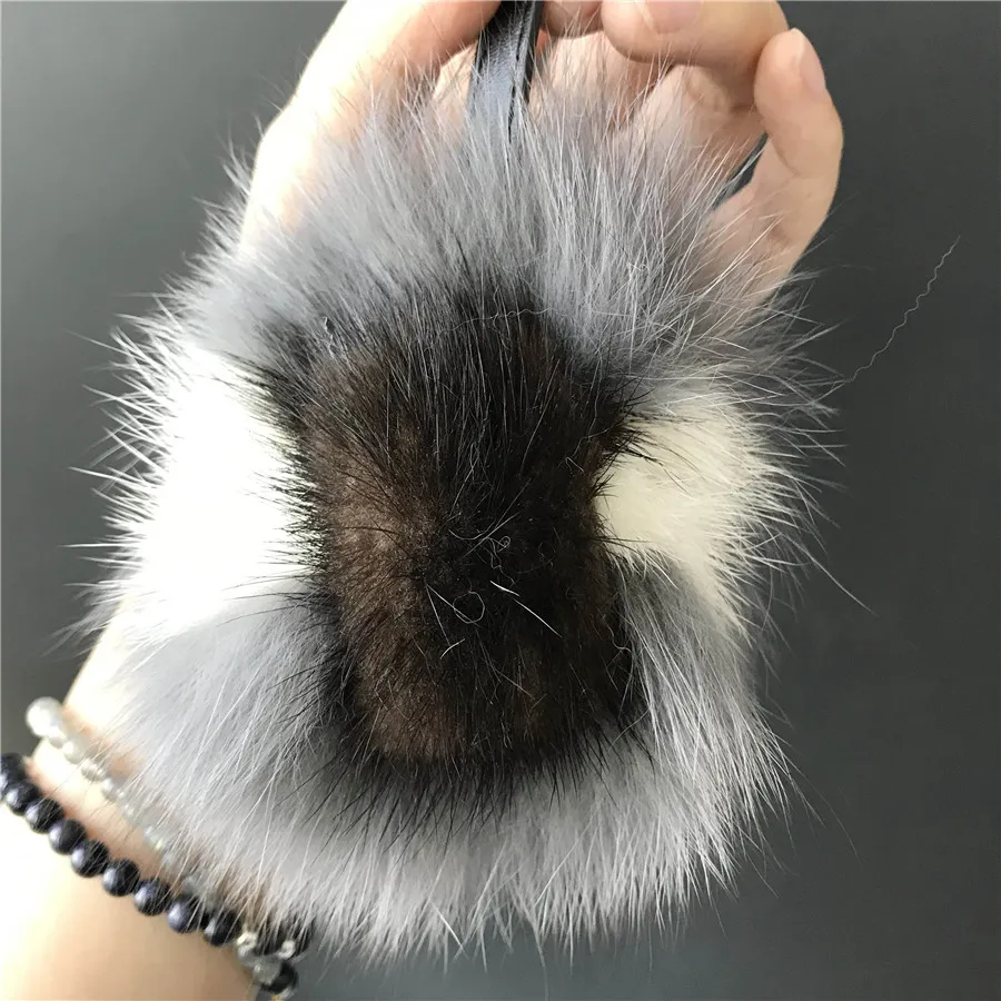 Magicfur темно серый Настоящий Лисий мех норки Помпон сова кукла модный брелок