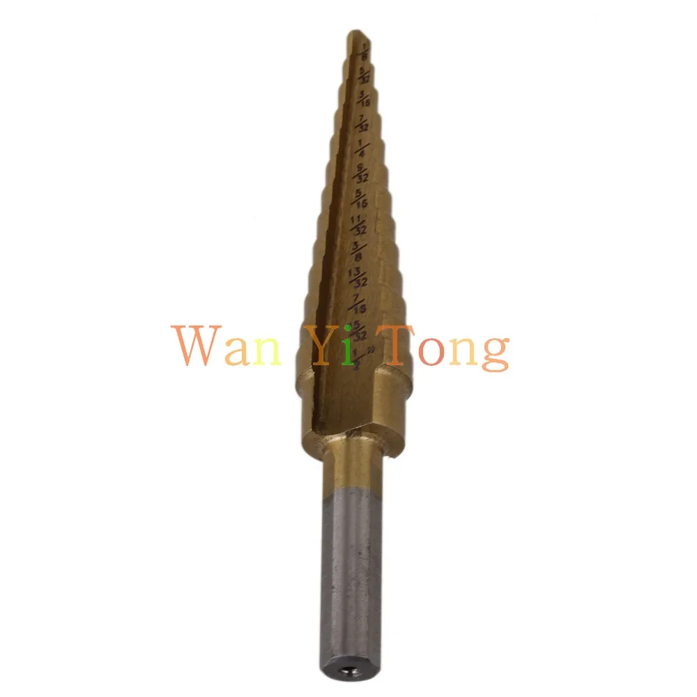 1/8-1/2'' Titanium HSS Step Cone Drill Bit Hole Cutter High Speed Steel Tool | Инструменты