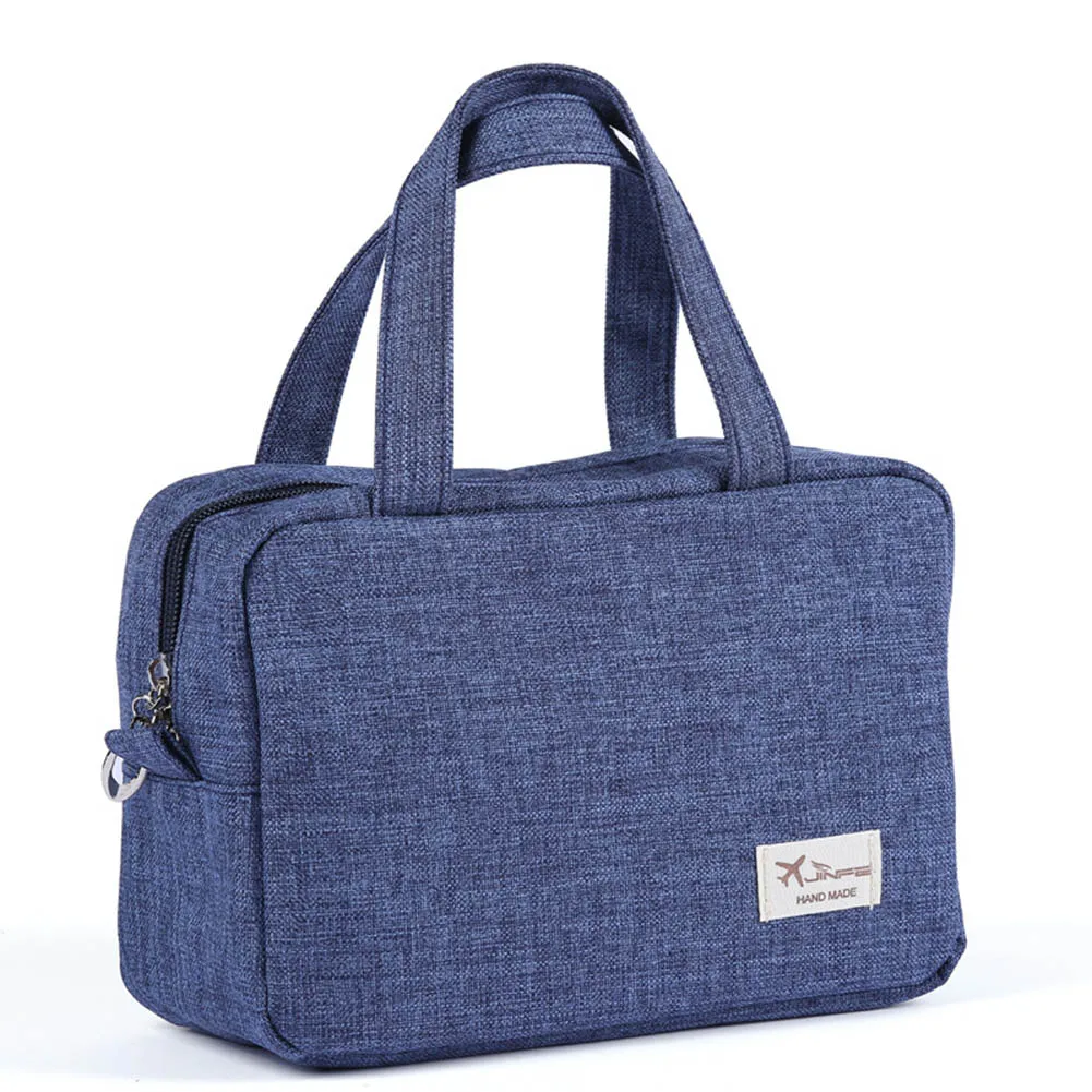 Navy blue Сумка для хранения косметики матовая Водонепроницаемая Большая вместительная портативная косметичка Новинка - Цвет: Navy blue
