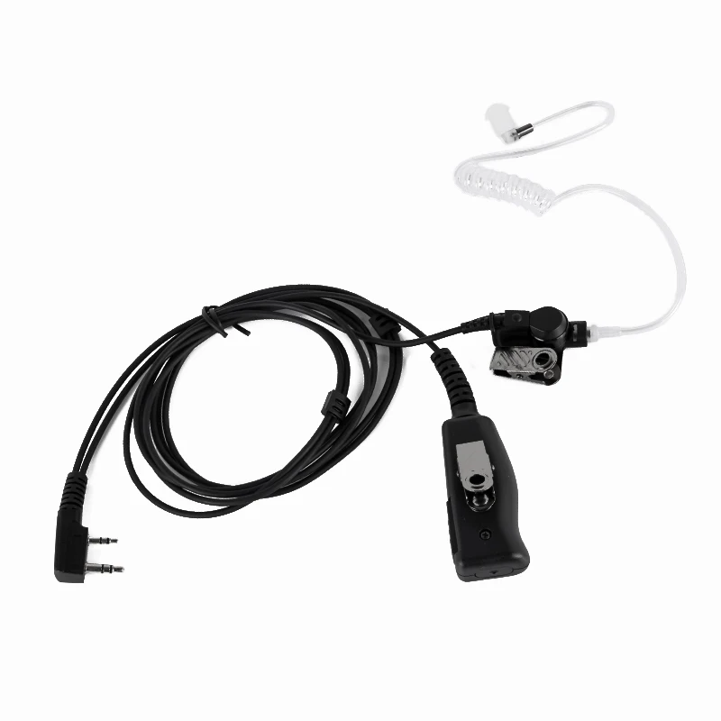 2Pin Earpiece with Waterproof PTT MIC Acoustic Air Tube Headset for KENWOOD QUANSHENG HYT TYT BAOFENG UV-5R two way radio