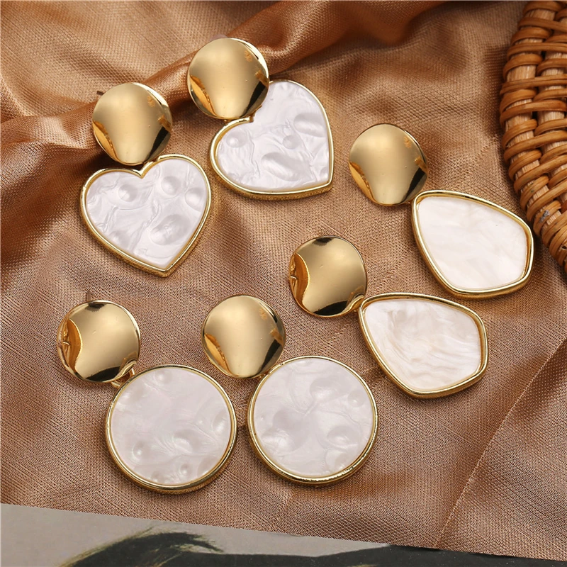 Женские серьги золотого цвета с геометрическими кругами новинка 2019 летние