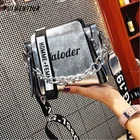 Сумка-мессенджер Puimentiua женская с надписью, изысканный саквояж на плечо из экокожи, чемоданчик кросс-боди, лето