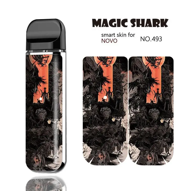 Чехол наклейка из ПВХ для Smok Novo 492 504 Magic Shark Diamond Owl Bow Popeye Skull Black Panther V Vendetta|Наклейки