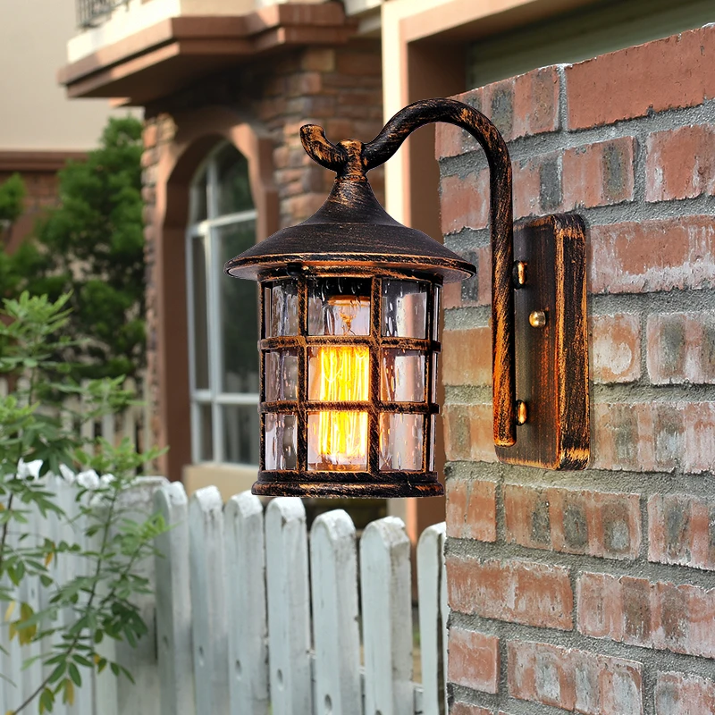 

LukLoy LED Outdoor Wall Lamp Waterproof Courtyard Gate light Garden Fence Villa Terrace Creative Retro LED Light Balcony Sconce