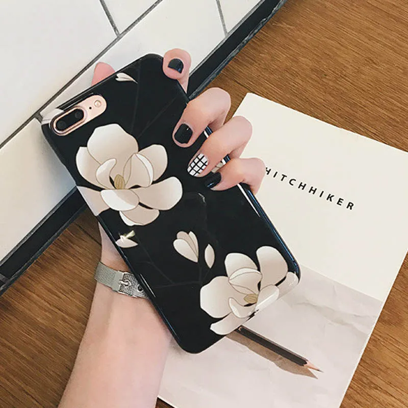 Jiban мультфильм Gardenia цветочный чехол для телефона iPhone 6 6S Мода Жесткий PC цветок