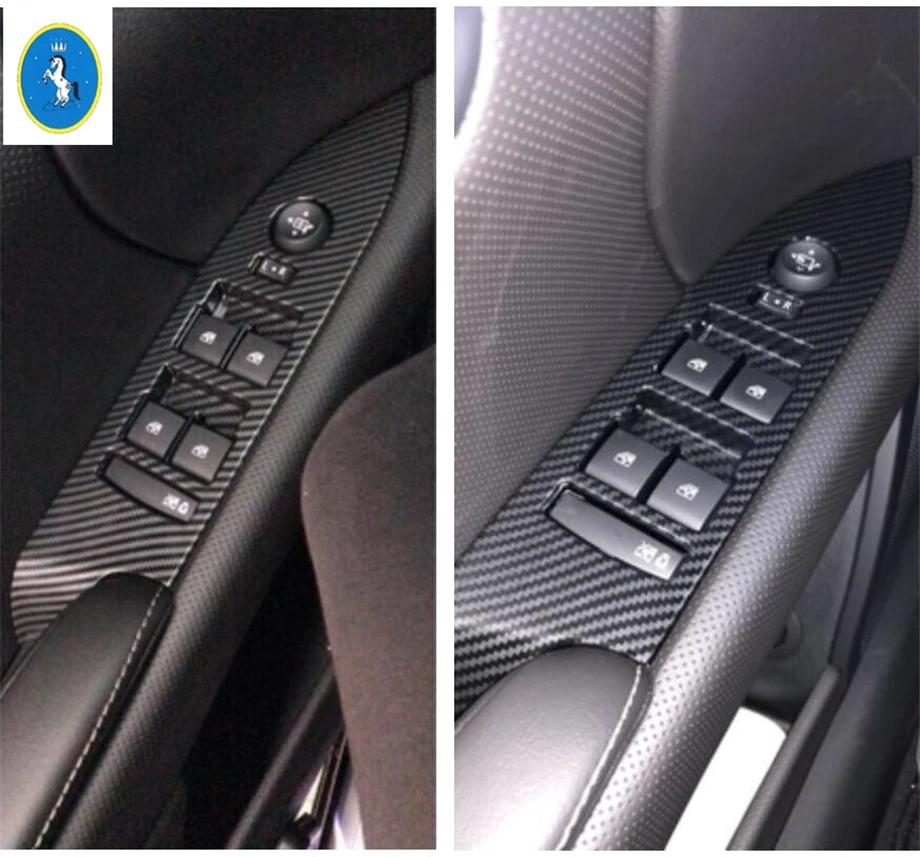 

Yimaautotrims Auto Accessory Armrest Window Glass Lift Button Panel Cover Trim Fit For Cadillac XTS 2015 - 2019 Carbon Fiber ABS