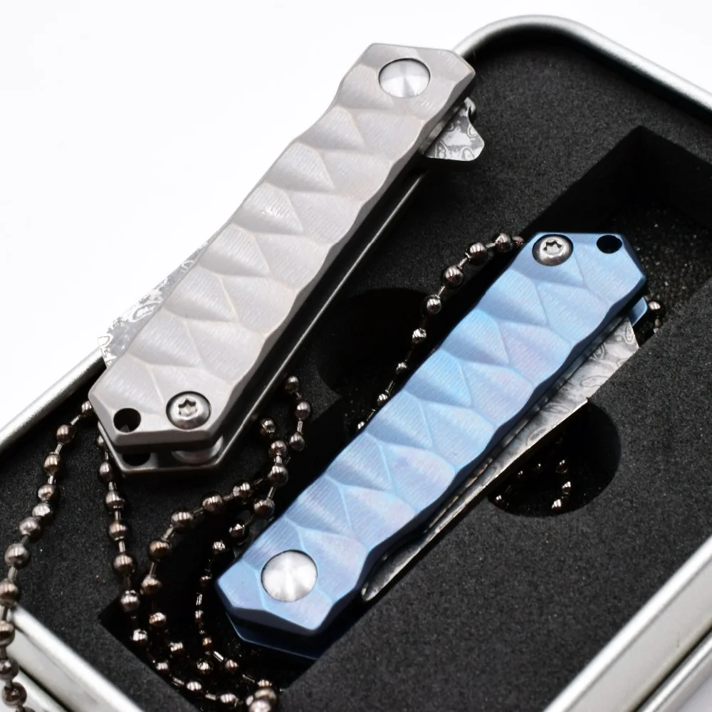 Мини складной нож карманный из коробки с брелоком для переноски ожерелье