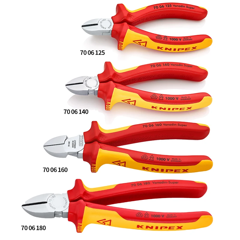 KNIPEX немецкий Kenipike инструменты Общая изоляция Антикоррозийные наклонные кусачки косой нос плоскогубцы 7006 серия
