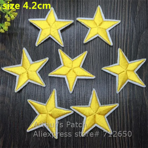 10 pcs maize Новое поступление 10 шт. маленькая звезда вышитые термонаклейки мультфильм образец Аппликации Лента для украшения шляп, сумок, одежды вышивка аксессуар 15 цветов - Цвет: 10 pcs maize