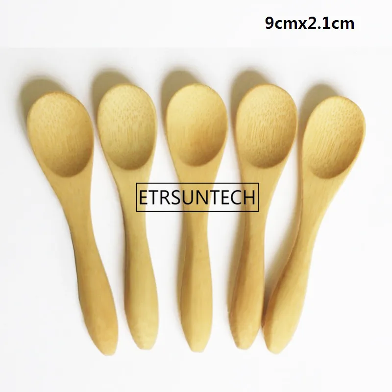 9cmx2.1cm 8 Размер, маленькие бамбуковые ложки, натуральные, Eeo-Friendly, мини-ложки для меда, кухонные, мини-ложки для кофе, чайная ложка для детей, совок для мороженого, 9~ 16 см - Цвет: 9cmx2.1cm