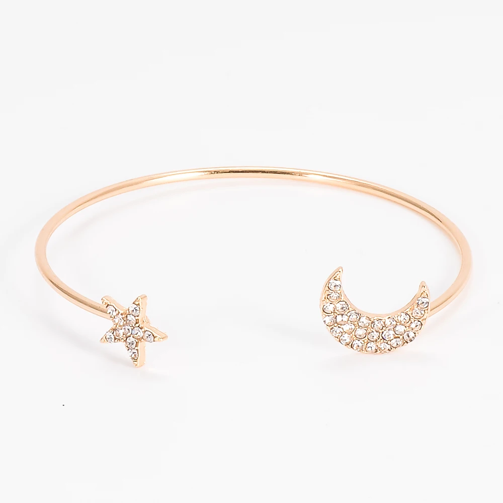 Новая мода простой кристалл звезд Луны Открытый браслет из 4 предметов Для