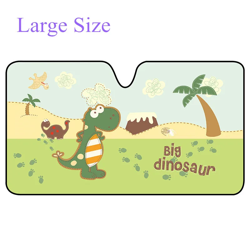 Large dinosaur Мультяшная пленка на окно, лобовое стекло, солнцезащитный козырек для автомобиля, передняя крышка на ветровое стекло, солнцезащитный козырек, автомобильные чехлы, внешние аксессуары - Цвет: Large dinosaur