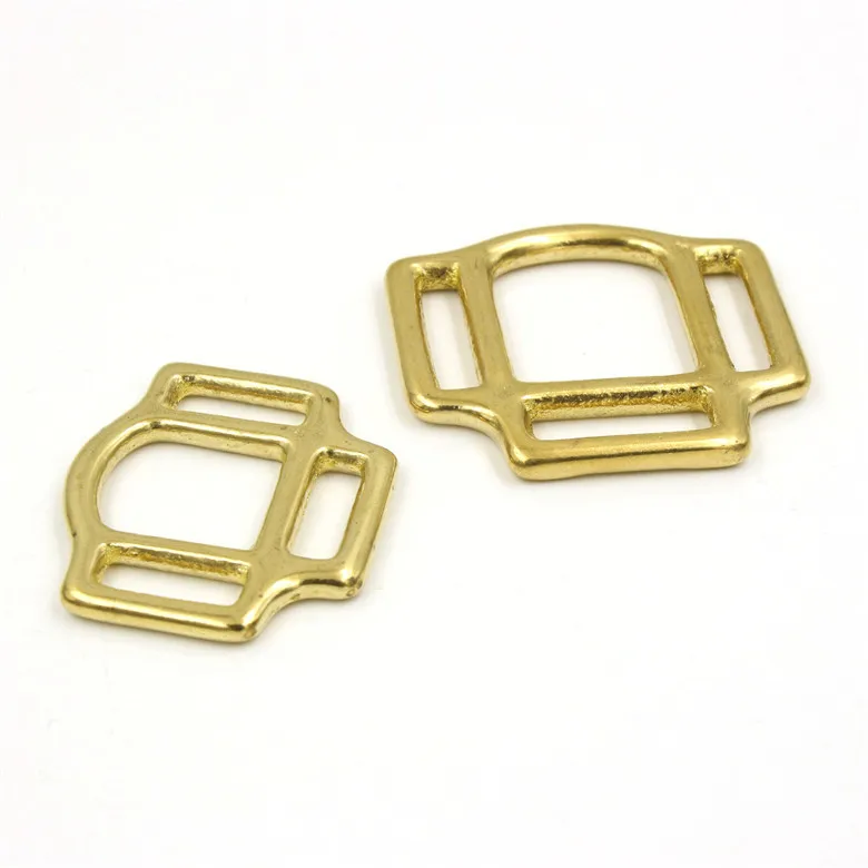 Пряжка для сумок из чистой меди 2 шт. трехсторонняя латунная пряжка кожаный