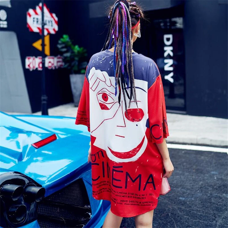 Женское льняное платье в стиле Харадзюку повседневное летнее с коротким рукавом