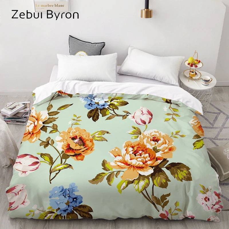 3D HD цифровая печать на заказ пододеяльник, одеяло/одеяло случае королева/король постельные принадлежности 220x240/200x200, нордическая эвкалипт