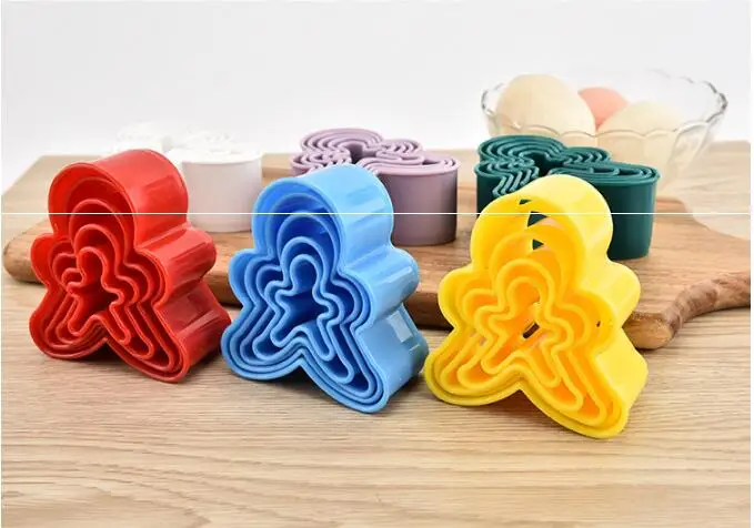 5 шт./лот пластиковые формочки для печенья Пряничный человек набор форм разные