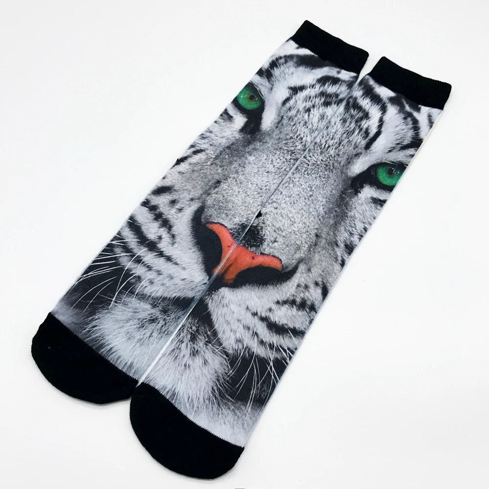 2020 джунгли Свирепый тигр мужчины и женщины Мода Смешные носки 3d печатные 200