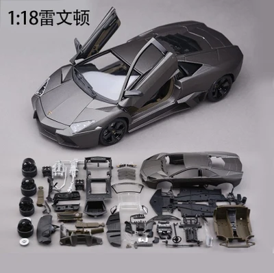 Подарок на год RVT 1/18 1/24 DIY металлическая модель автомобиля, сборные игрушки, моделирующая модель, масштабная игра, украшение дома, игрушка IQ - Цвет: 1 18 RVT Grey