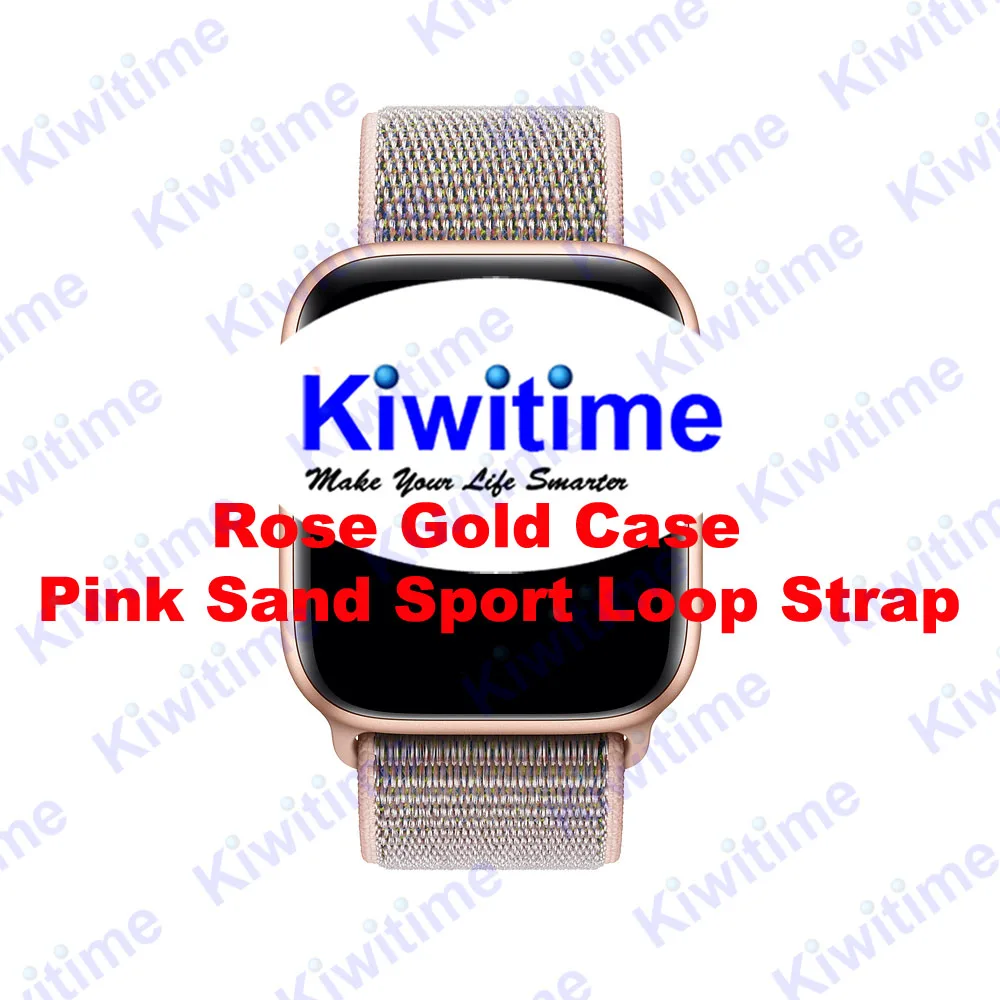 RoseGoldPinkSandLoop KIWITIME IWO 9 IWO 10 умные часы 44 мм gps пульсометр шагомер движения трек умные часы для iPhone Android телефон не IWO 7 8 - Цвет: RoseGoldPinkSandLoop