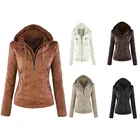 Осенне-зимняя куртка из искусственной кожи, Женские Повседневные базовые пальто, стандартные женские Куртки из искусственной кожи, водонепроницаемые ветрозащитные пальто для женщин