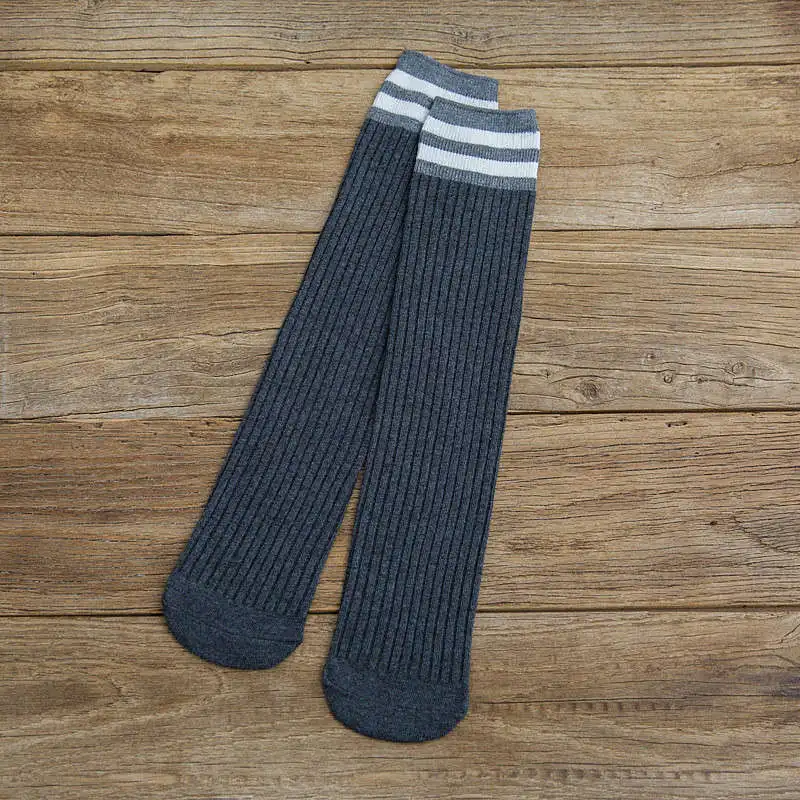 gray Socks Свободные полосатые носки для детей от 8 лет до взрослых, новые универсальные женские трубчатые носки, все хорошо тянутся, потрясающие носки - Цвет: gray Socks