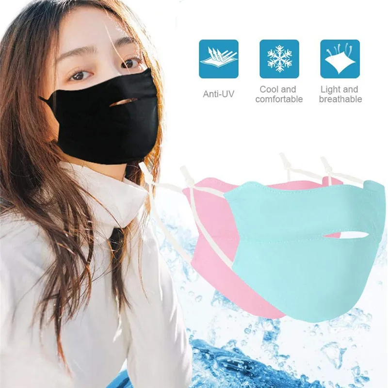 Маска для лица защиты от солнца с УФ-защитой женщин UPF50 + моющаяся дышащая ткань из