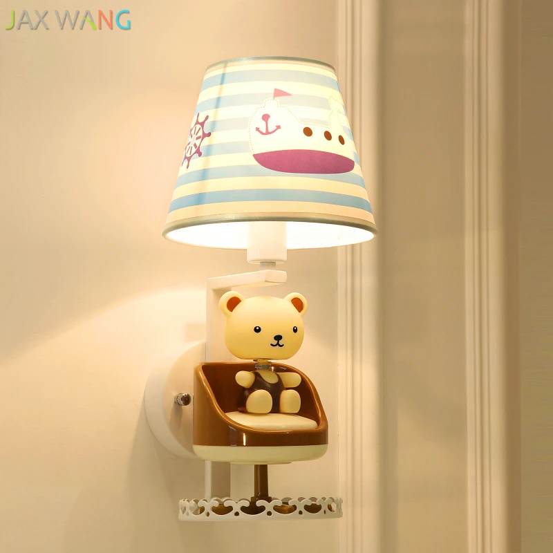 Мультяшный животный светодиодный настенный светильник для детской спальни