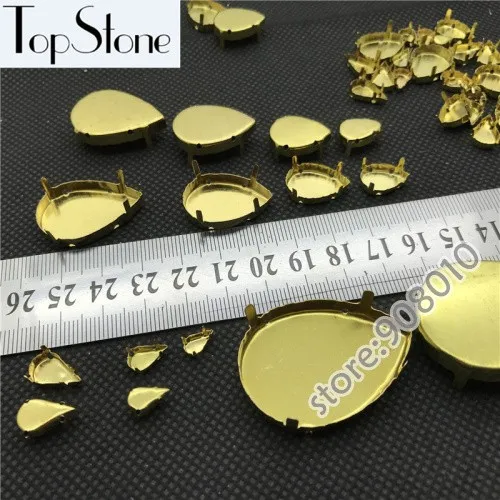 TopStone груша в форме капли золотой Латунный металлический коготь закрытый задник 4