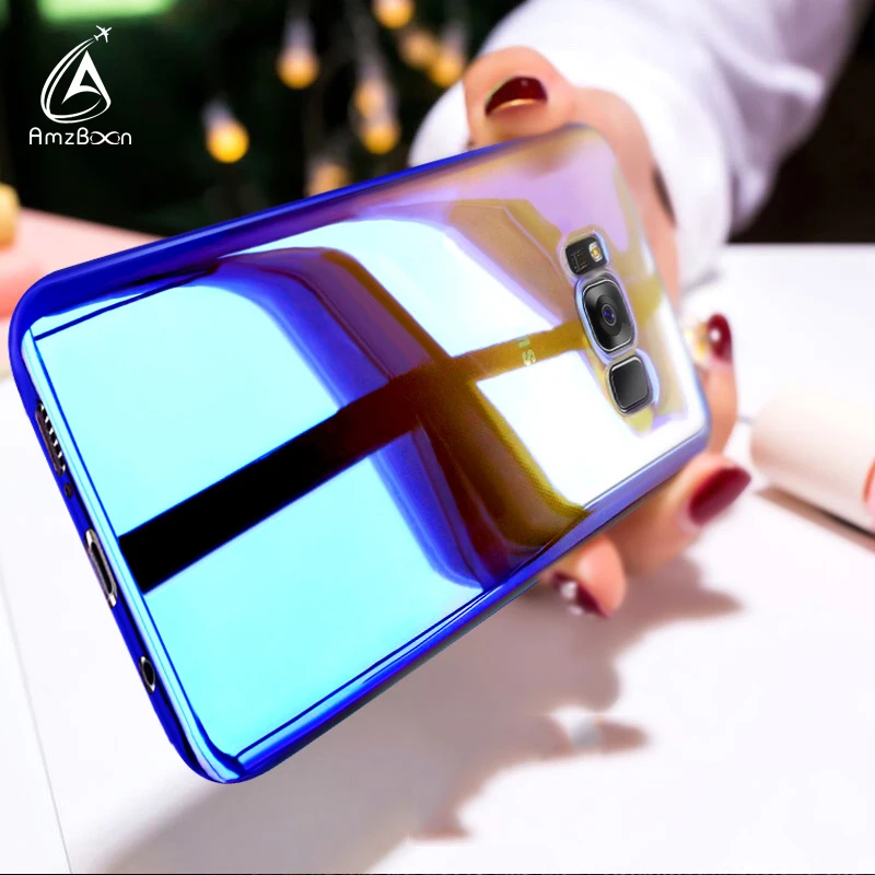 Чехол Amzboon для Samsung Galaxy S8 Plus S7 edge прозрачный чехол с градиентным переходом цветов