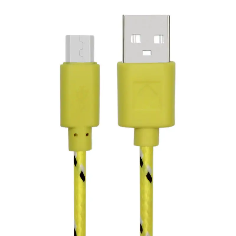 Десять цветов 1 м 2 3 Круглый тканевый нейлоновый Плетеный usb кабель аксессуары