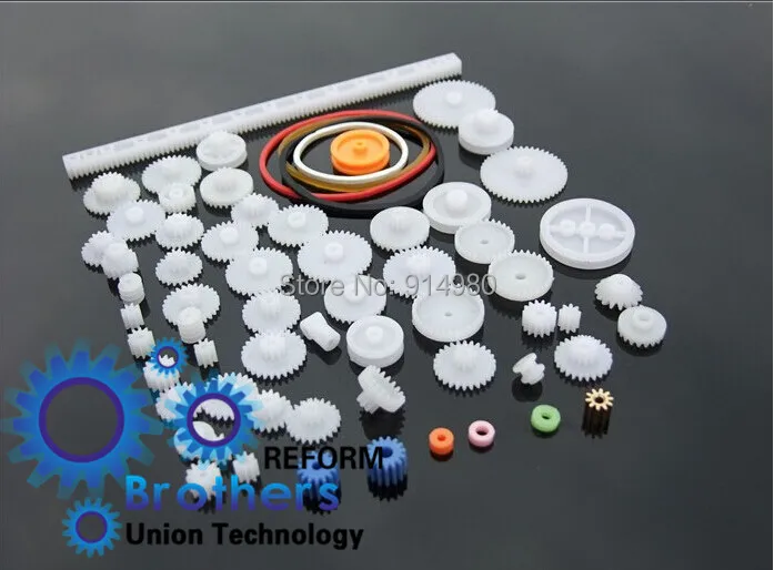 Новый пакет 60 шт. много Пластик Шестерни стойки шкив ремень червь одно-и дважды