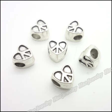 Оптовая продажа 60 шт. мода тибетского серебра в форме сердца любовь бусины