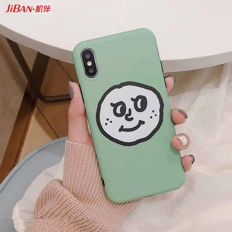 JIBAN Забавный мультяшный маття зеленый Экспрессия чехол для iphone X XS XR XSmax 6 6s 6plus 7 7plus