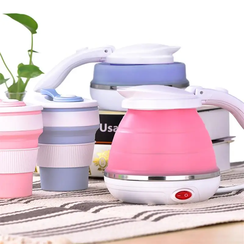 Электрический чайник Силиконовый складной портативный походный водный котел