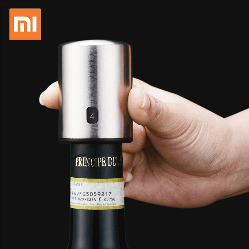 

Original xiaomi mi Mijia Circle Joy Smart Wine Stopper Stainless Steel Vacuum Memory Wine Stopper Electric Stopper Wine Corks