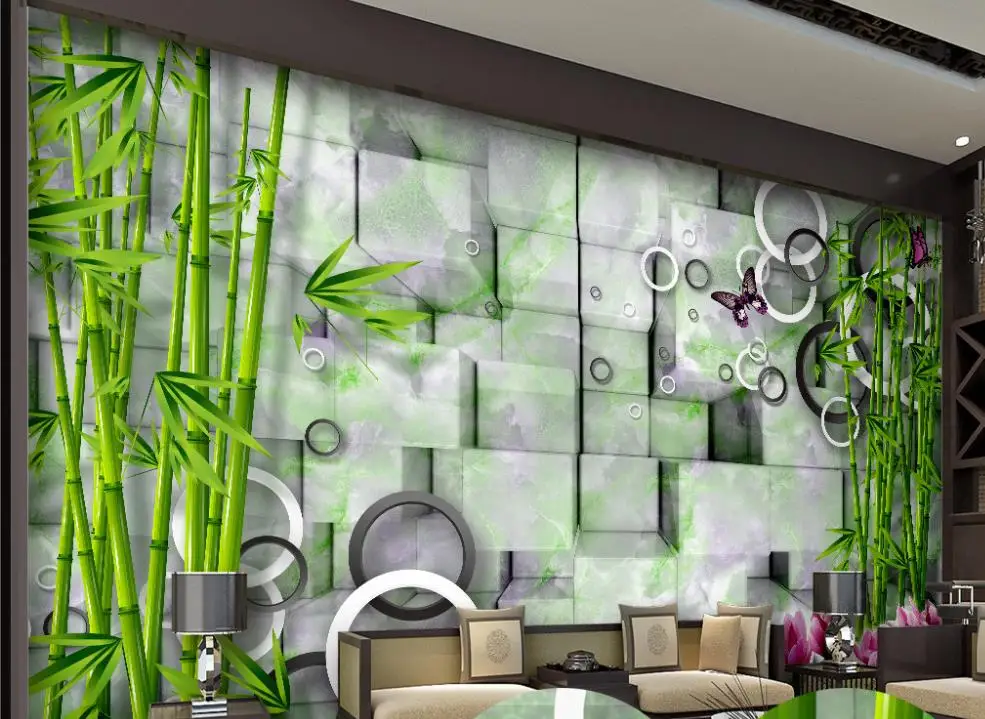 3d обои на заказ Любой Размер росписи трехмерная Мрамор Bamboo роспись стен |