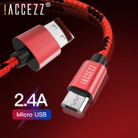 accezz micro usb cable 2 4a fast charge data for samsung s6 s7 xiaomi redmi note 5 pro lg tablet android mobile phone wire cord