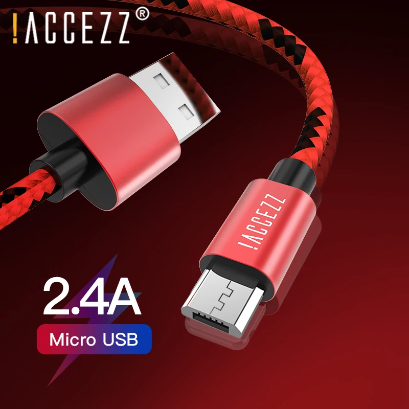 ! ACCEZZ Micro USB кабель 2.4A Быстрая зарядка данных для Samsung S6 S7 Xiaomi Redmi Note 5 Pro LG планшет