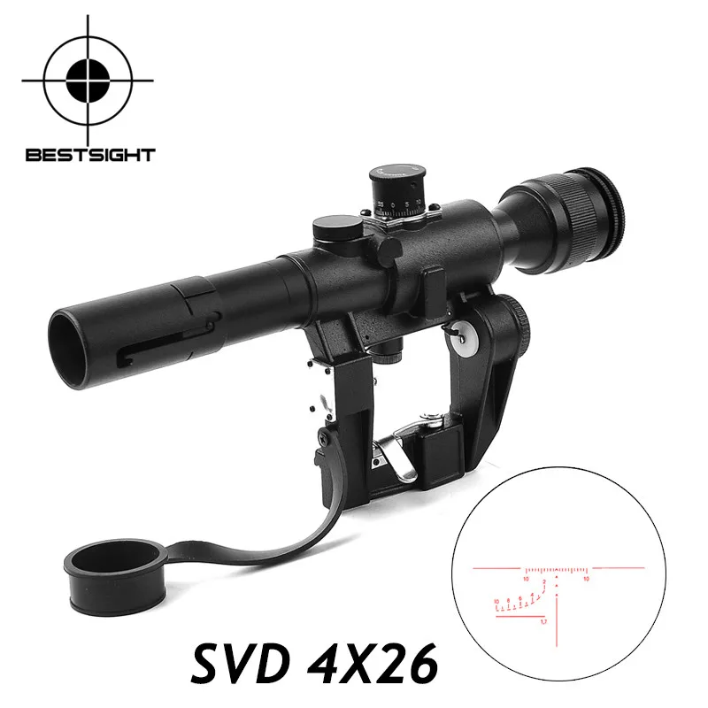 Тактическая охотничья оптика SVD Dragunov 4x26 Красная светящаяся винтовка прицел
