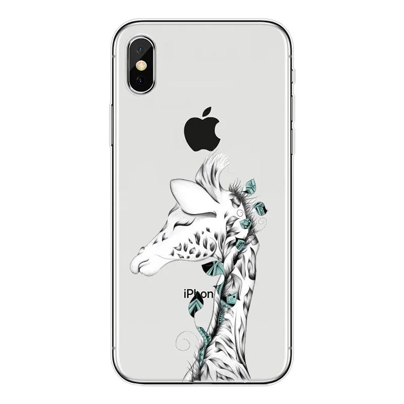 Мягкий резиновый силиконовый чехол с жирафом для iPhone XS MAX 8 Plus XR 10 6 6S 5|Бамперы| |